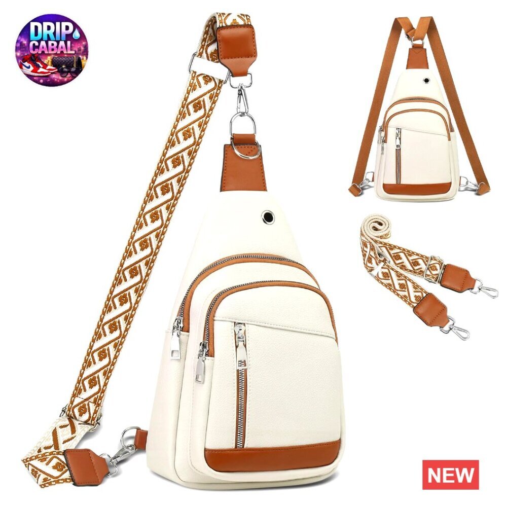 PU Leather Anti Theft Sling Bag Convertible Crossbody Fanny Pack Backpack